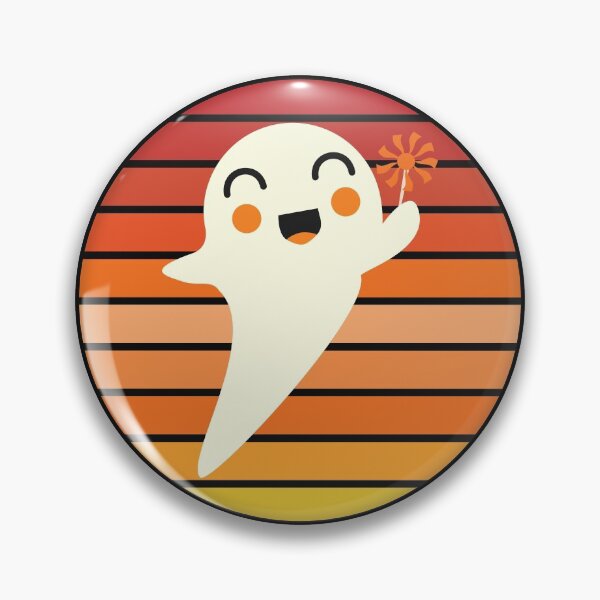 Artikelvorschau, Retro Sunset Cute Ghost Fröhliches Halloween entworfen und verkauft von TamGustam.