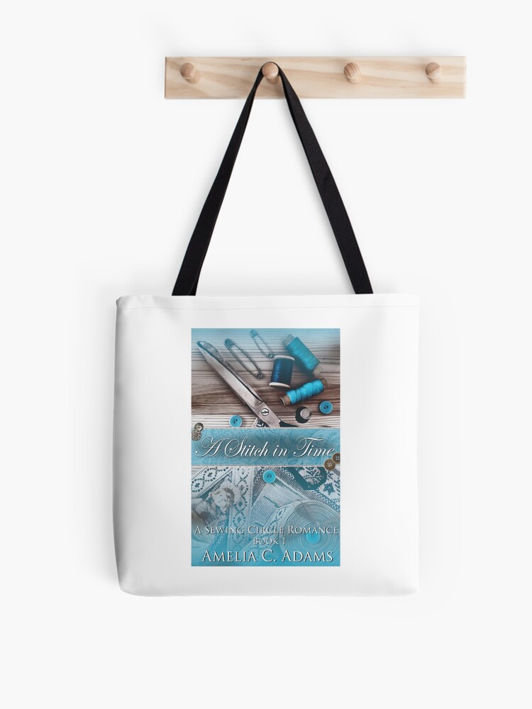 Thumbnail 1 of 2, Tote Bag, A Stitch in Time by Amelia C. Adams designed and sold by dogbone42.