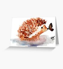 Hedgehog and Butterfly Kisses Greeting Card