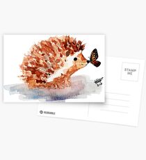 Hedgehog and Butterfly Kisses Postkarten
