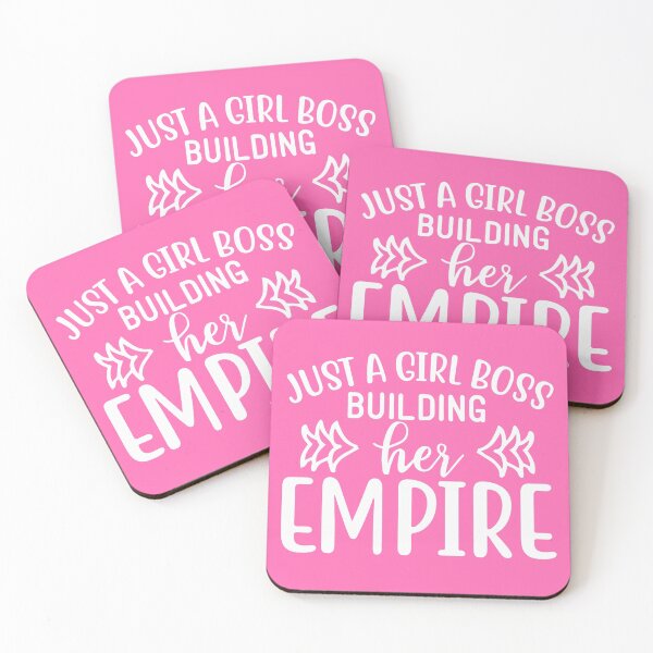 Item preview, Just A Girl Boss Building Her Empire | White on Hot Pink designed and sold by SerendipityNow.