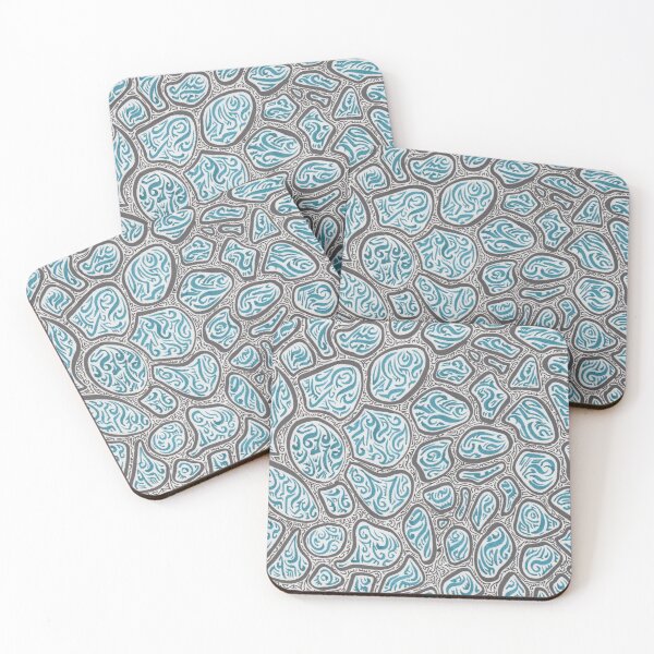 Item preview, Blue and Blue Abstract Drawing: Water Droplets on Oil designed and sold by MathenaArt.