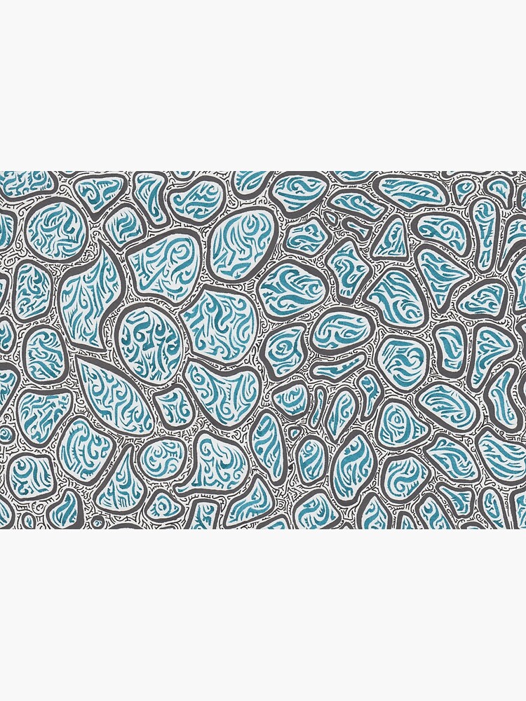Thumbnail 3 of 3, Hardcover Journal, Blue and Blue Abstract Drawing: Water Droplets on Oil designed and sold by MathenaArt.