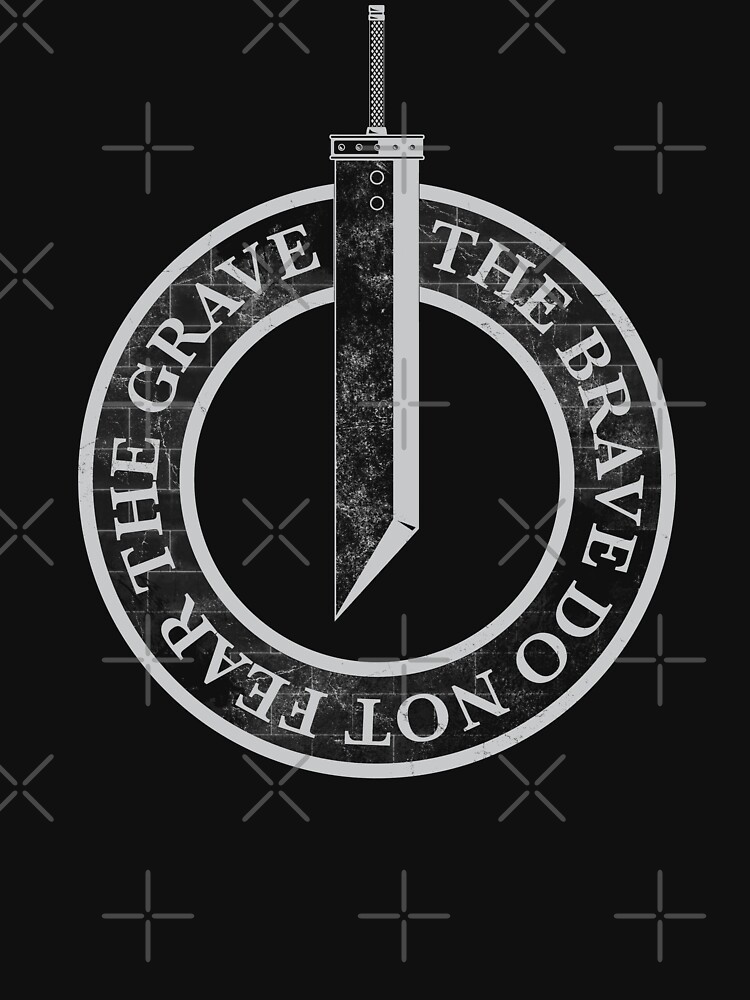 FFVII - The Brave Do Not Fear The Grave (Meteor Black Alt.) Essential  T-Shirt for Sale by JRPomazon