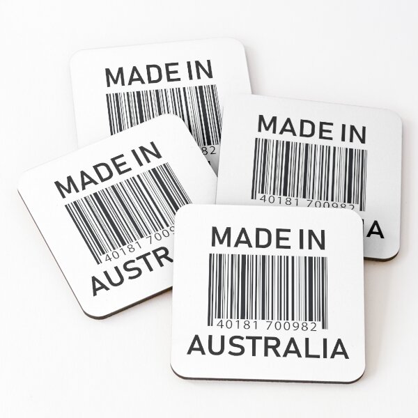Item preview, Made in Australia Barcode Design on White designed and sold by ArqDezines.