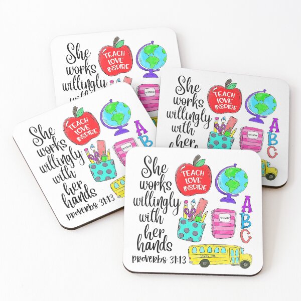 Item preview, She Works Willingly With Her Hands Proud Teacher Job Pride designed and sold by RussellRoss.