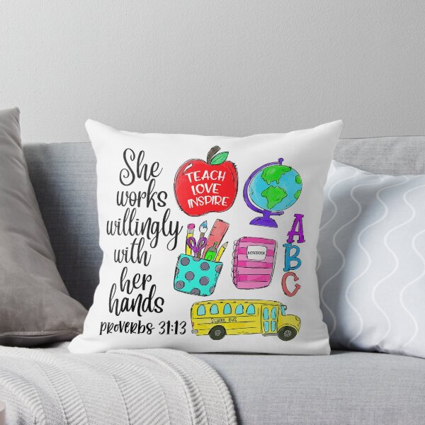 Item preview, She Works Willingly With Her Hands Proud Teacher Job Pride designed and sold by RussellRoss.