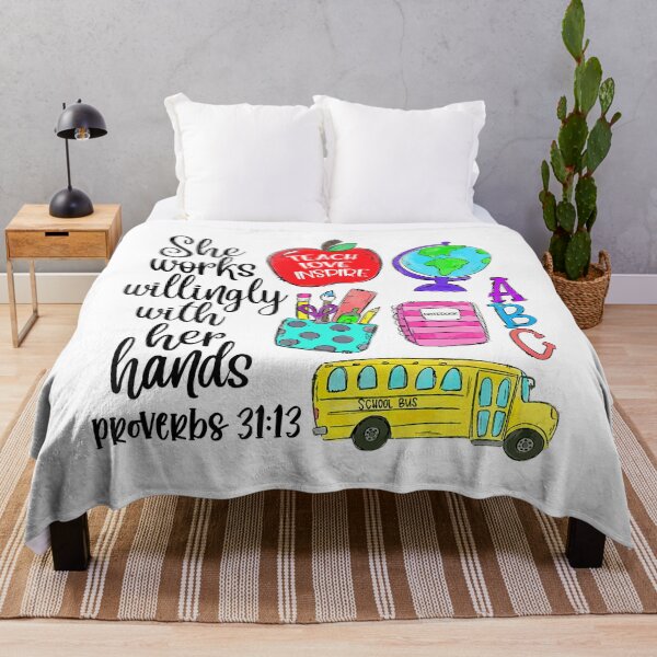 Item preview, She Works Willingly With Her Hands Proud Teacher Job Pride designed and sold by RussellRoss.