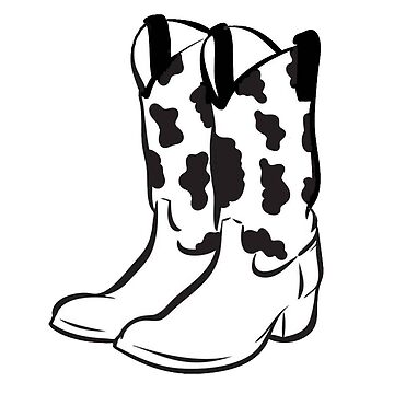 Cow Print Cowboy Boots Sticker For Sale By Brittany Hottel Redbubble