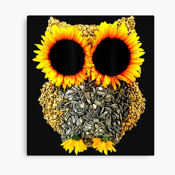 Hippie Owl Sunflower Retro Eyes Canvas Print