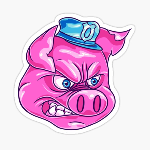 Officer Pig Stickers Redbubble - roblox piggy taser