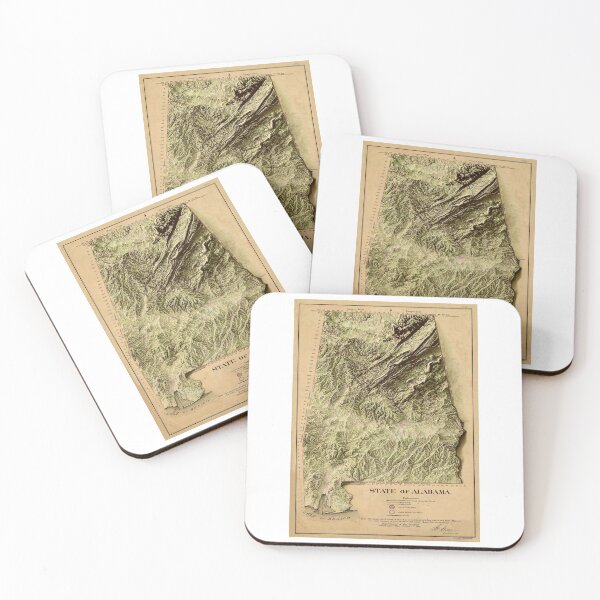 Item preview, 1866 Alabama Relief Map digitally-rendered designed and sold by ThinkAboutMaps.