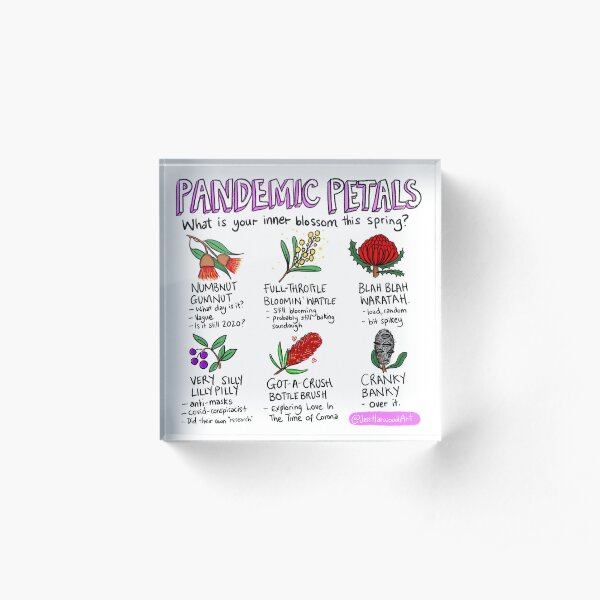 Pandemic Petals Acrylic Block
