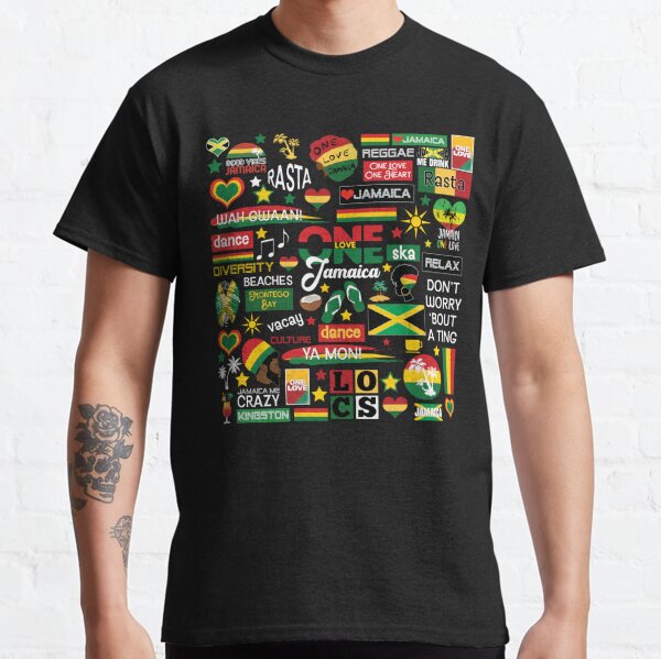  One Love Jamaica Reggae Caribbean Music Rasta Vacation T-Shirt  : Clothing, Shoes & Jewelry