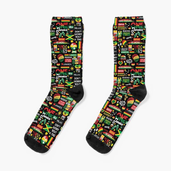 Rebel Soul Rasta Stripe Tall Socks with Hemp Leaf