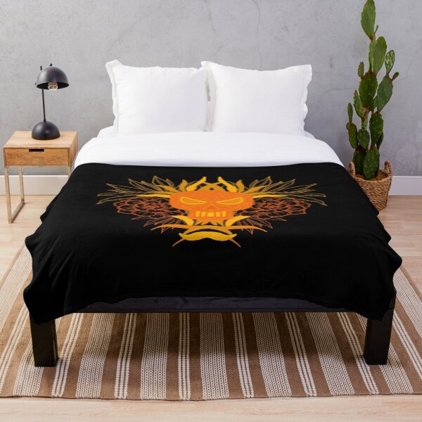 Skull with flowers Throw Blanket