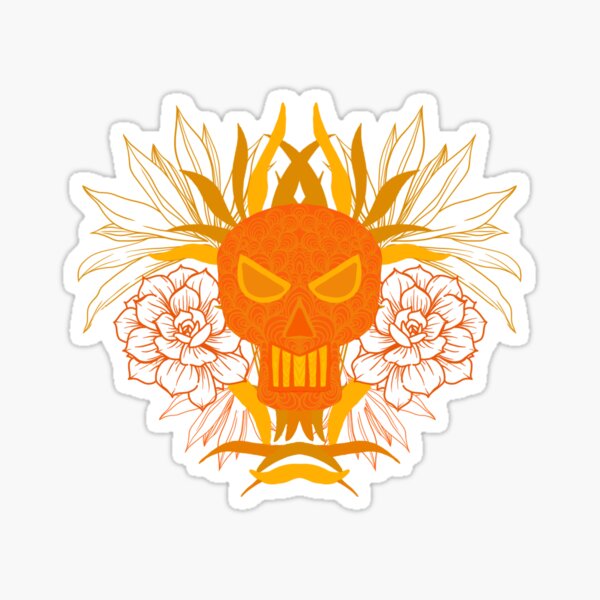 Skull with flowers Sticker