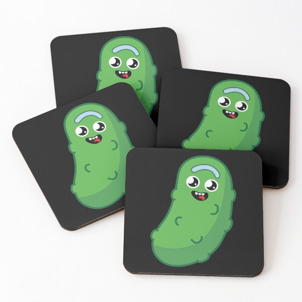Kawaii Pickle Rick Coasters (Set of 4)