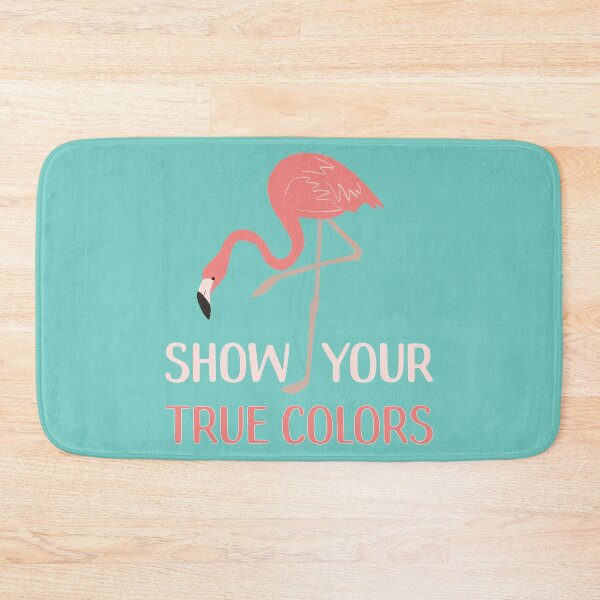 Item preview, Cute Pink Flamingo Show Your True Colors Inspirational Yoga print designed and sold by doodabobs.