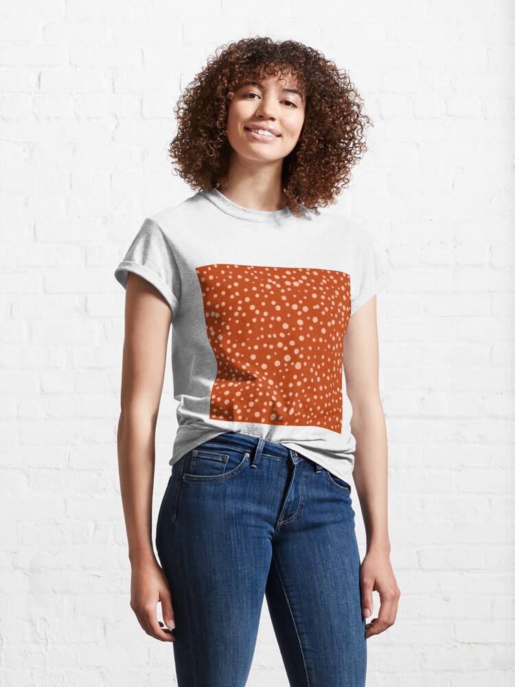 Burnt orange polka store dot top