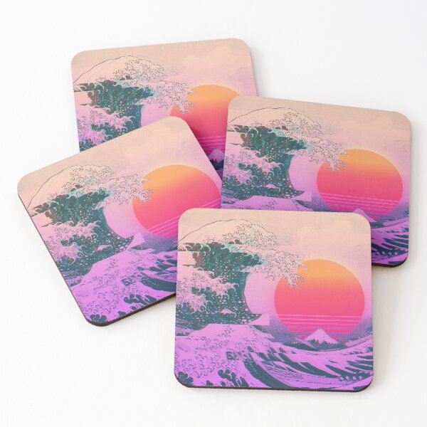 Item preview, Great Wave Vaporwave Glitch Aesthetic designed and sold by ind3finite.