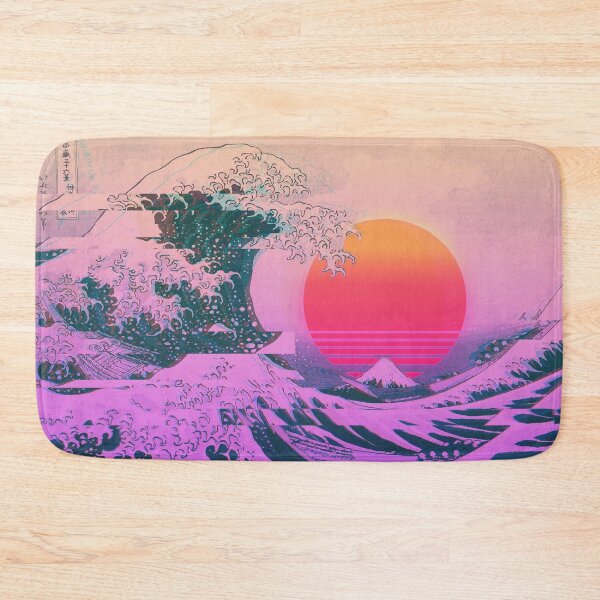 Item preview, Great Wave Vaporwave Glitch Aesthetic designed and sold by ind3finite.