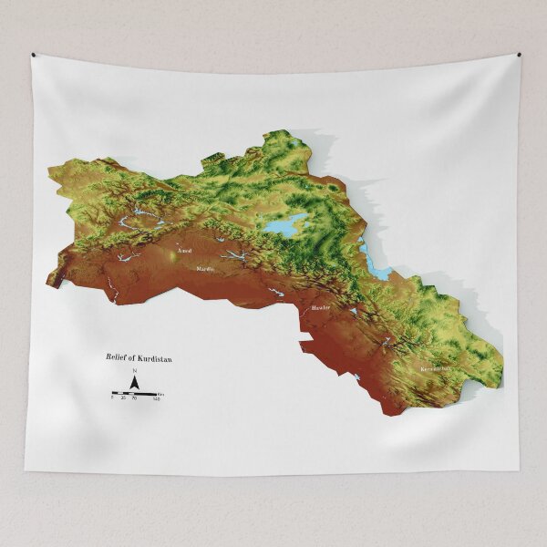 Item preview, Relief Map of Kurdistan 3D digitally-rendered designed and sold by ThinkAboutMaps.