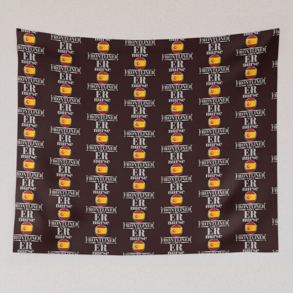 Item preview, er nurse frontliner. flag of Spain designed and sold by doctors-apparel.