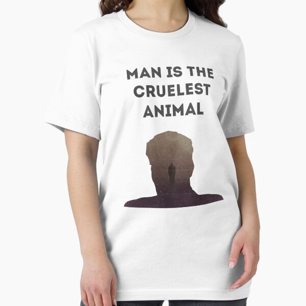 Vista previa del artículo con la obra «El hombre es el animal más cruel», diseñado y vendido por xMargot.