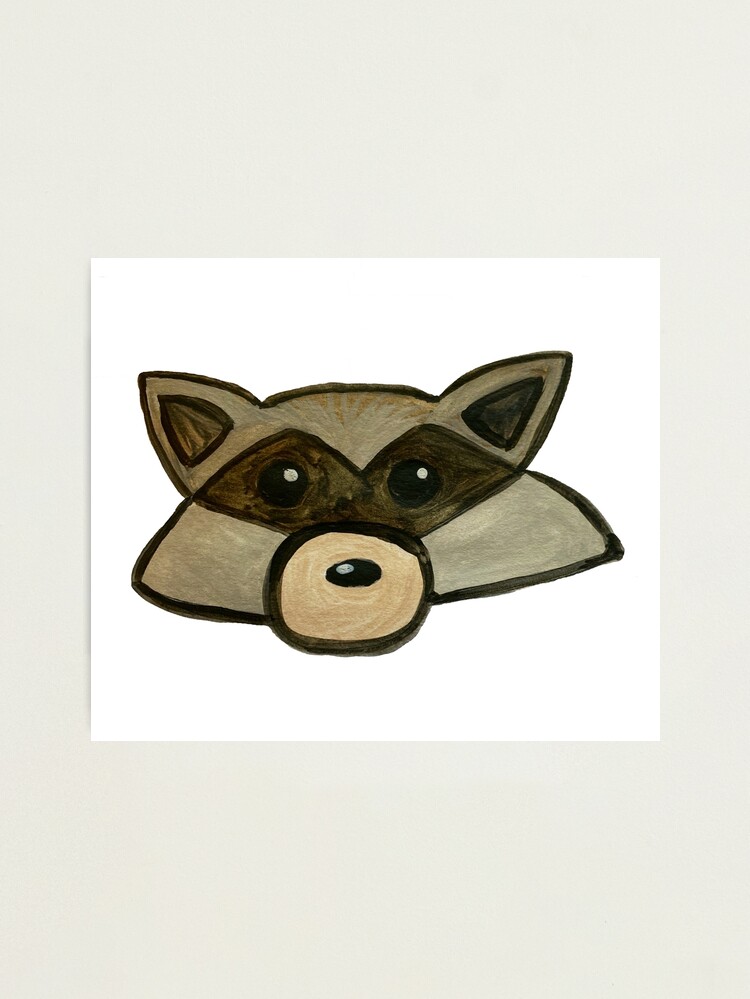 Raccoon Face - Watercolor Cartoon Raccoon Face - Watercolor Cartoon