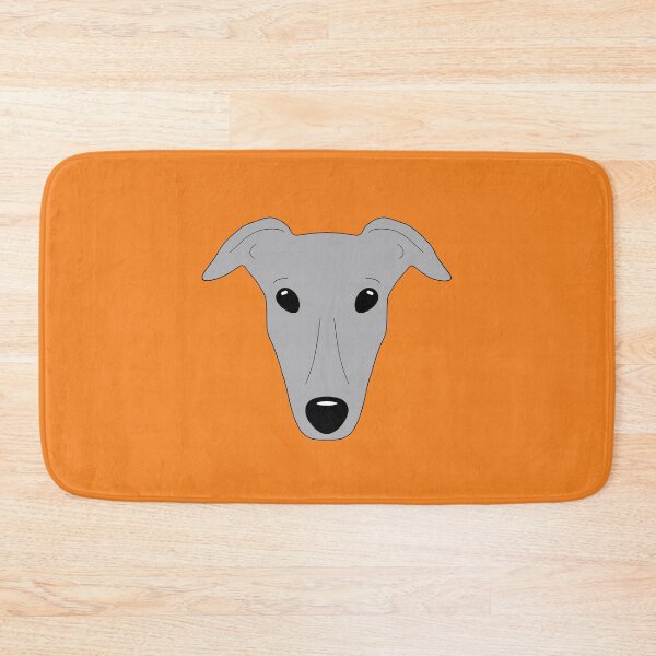 Item preview, Blue greyhound on orange background designed and sold by houndpixnz.