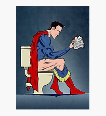 Superhero On Toilet Photographic Print
