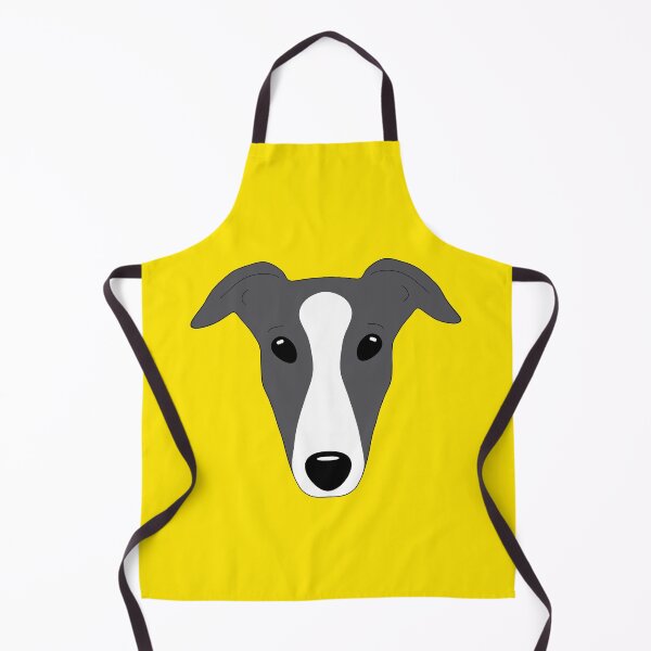 Item preview, Blue black greyhound with white blaze on yellow background designed and sold by houndpixnz.