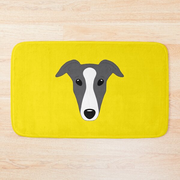 Item preview, Blue black greyhound with white blaze on yellow background designed and sold by houndpixnz.