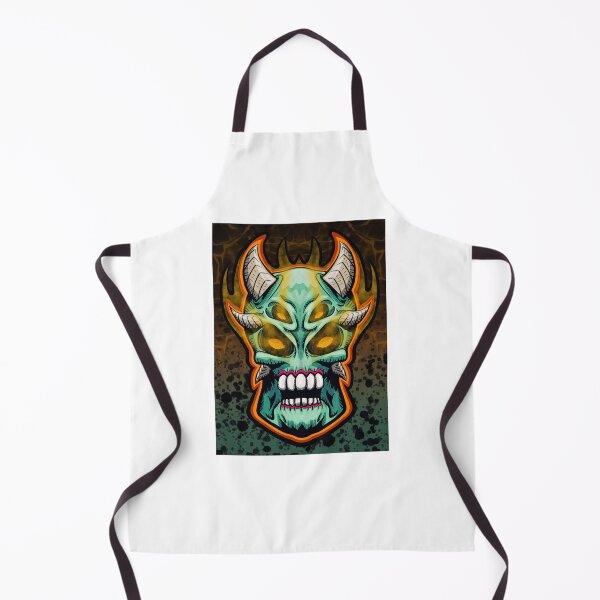 Item preview, EVIL DEMON SKULL MONSTER ALIEN HEAD Green designed and sold by HeadHeavyDesign.