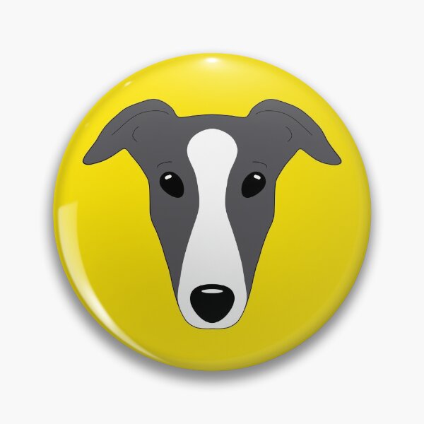 Item preview, Blue black greyhound with white blaze on yellow background designed and sold by houndpixnz.