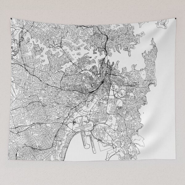 Item preview, Sydney White Map designed and sold by multiplicitymap.