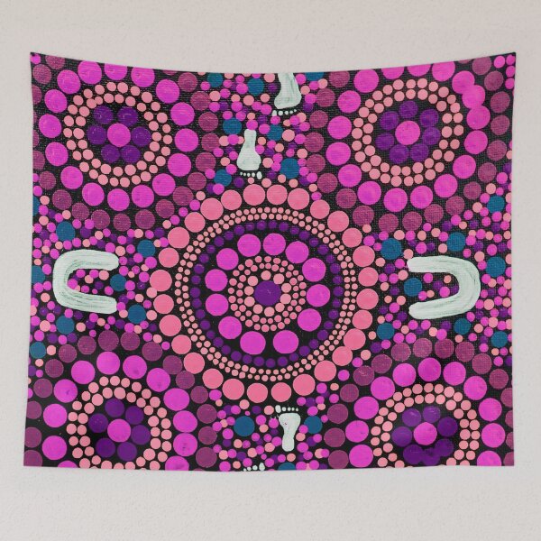 Item preview, Aboriginal Art Pink Desert Walk designed and sold by GhostGumDesigns.