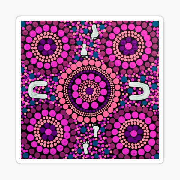 Item preview, Aboriginal Art Pink Desert Walk designed and sold by GhostGumDesigns.