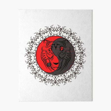 Tiger face on yin yang Art Board Print