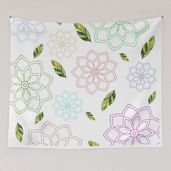 Item preview, Geometric floral leaves design designed and sold by Designhub14.