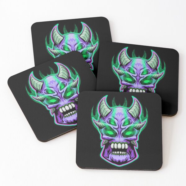 Item preview, EVIL DEMON SKULL MONSTER ALIEN HEAD Purple designed and sold by HeadHeavyDesign.