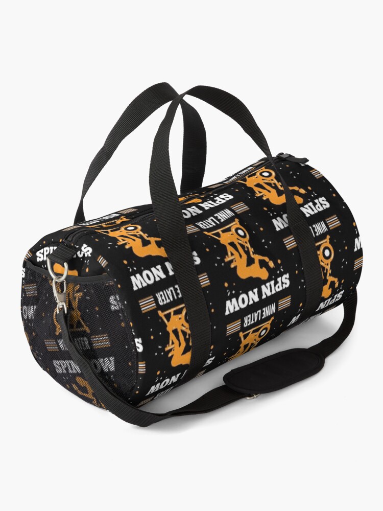 Alternate view of Spin Now Wine Later - Spin Class Gift - Spinning Duffle Bag