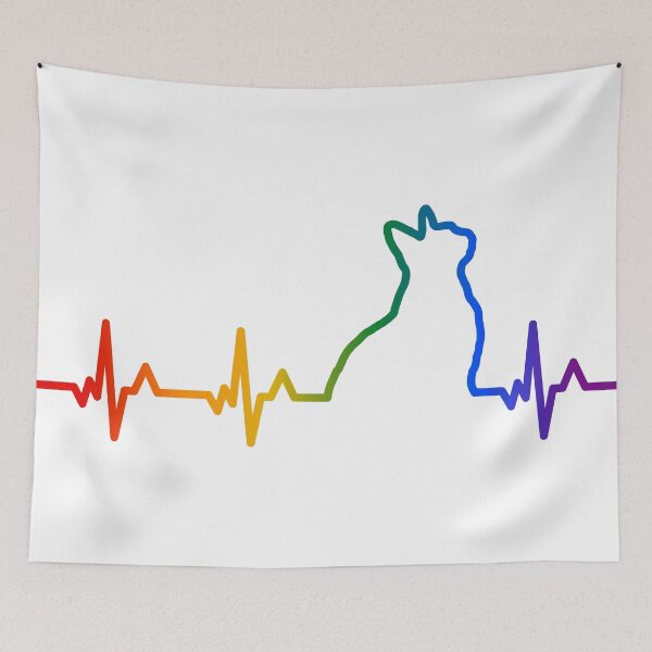 Item preview, Cat Heartbeat in Rainbow  designed and sold by belly-e-luna.