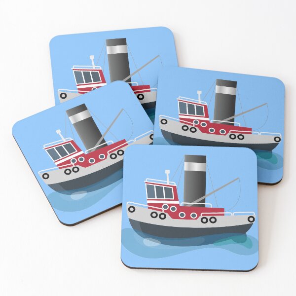 Item preview, Cute fishing trawler boat cartoon illustration designed and sold by FrogFactory.