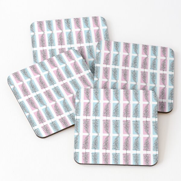 Item preview, Pastel Pink and Blue Popsicle Ferns designed and sold by ingedoodle.
