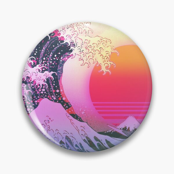 Item preview, Great Wave Off Kanagawa Vaporwave Retro Aesthetic designed and sold by ind3finite.