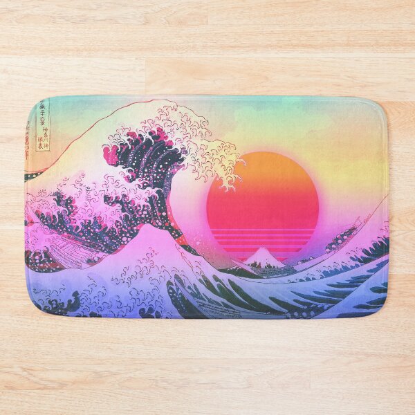 Item preview, Great Wave Off Kanagawa Vaporwave Retro Aesthetic designed and sold by ind3finite.