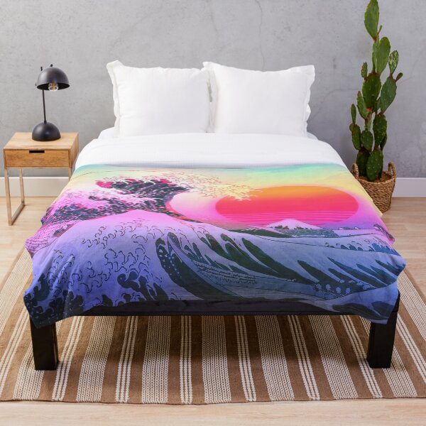 Item preview, Great Wave Off Kanagawa Vaporwave Retro Aesthetic designed and sold by ind3finite.