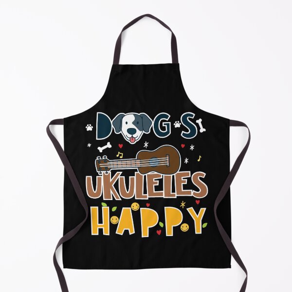 Item preview, Dogs Ukuleles Happy | Dog Loving Ukulele Guitar Player designed and sold by Dancing Dolphin Crafts.